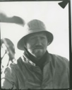 Image of Bill Brierly in oil skins on board the Bowdoin